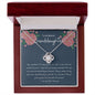 To My Beloved Granddaughter-Blue/Pink Flowers-Love Knot Necklace