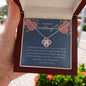To My Beloved Granddaughter-Blue/Pink Flowers-Love Knot Necklace