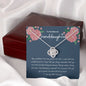 To My Beloved Granddaughter-Blue/Pink Flowers-Love Knot Necklace
