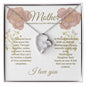 Mother--I Love You--Pink/Gold Flowers--Forever Love Necklace