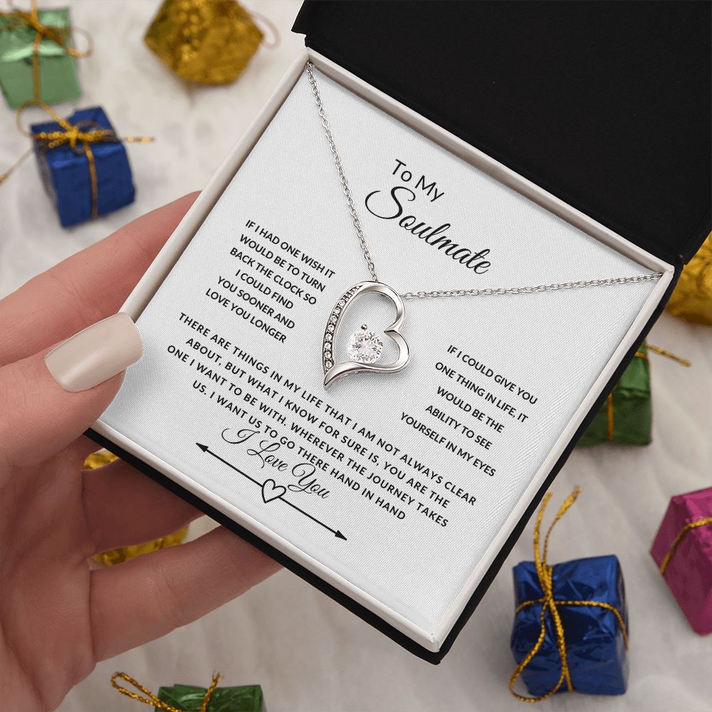To My Soulmate--I Love You--Heart/Arrow--Forever Love Necklace