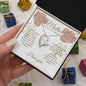 Mother--I Love You--Pink/Gold Flowers--Forever Love Necklace