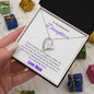 To My Beautiful Daughter--Love Mom--Purple Text-- Forever Necklace