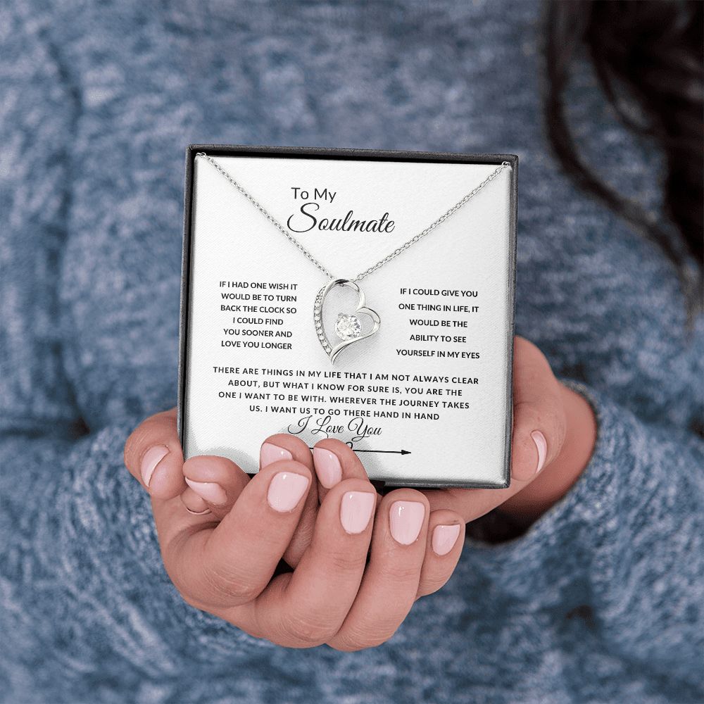 To My Soulmate--I Love You--Heart/Arrow--Forever Love Necklace
