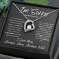 I'm Sorry for Hurting You--I Love You Handwriting--Gray--Forever Love Necklace