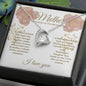 Mother--I Love You--Pink/Gold Flowers--Forever Love Necklace