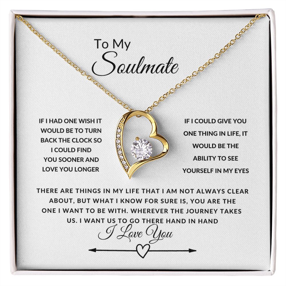 To My Soulmate--I Love You--Heart/Arrow--Forever Love Necklace