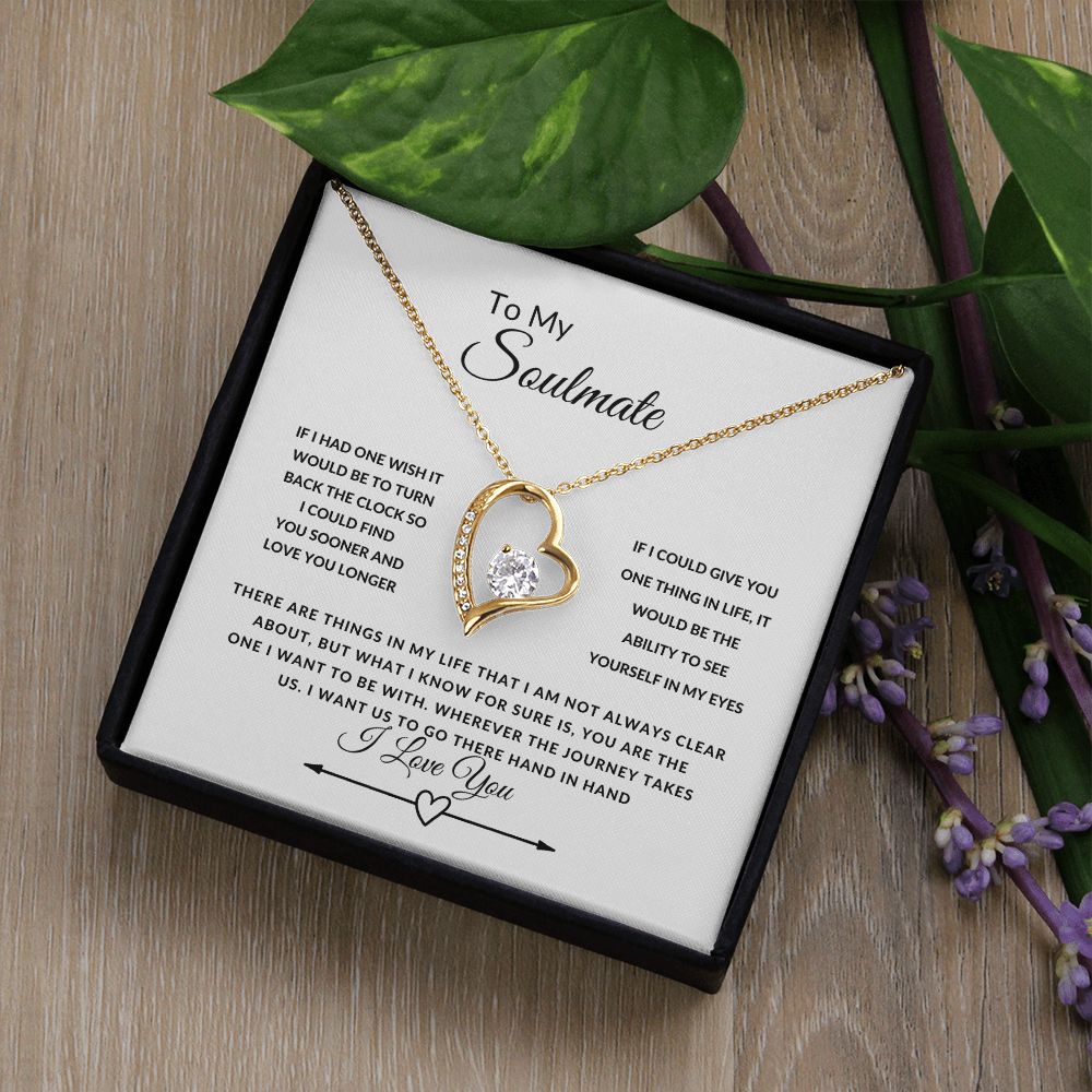 To My Soulmate--I Love You--Heart/Arrow--Forever Love Necklace