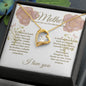 Mother--I Love You--Pink/Gold Flowers--Forever Love Necklace