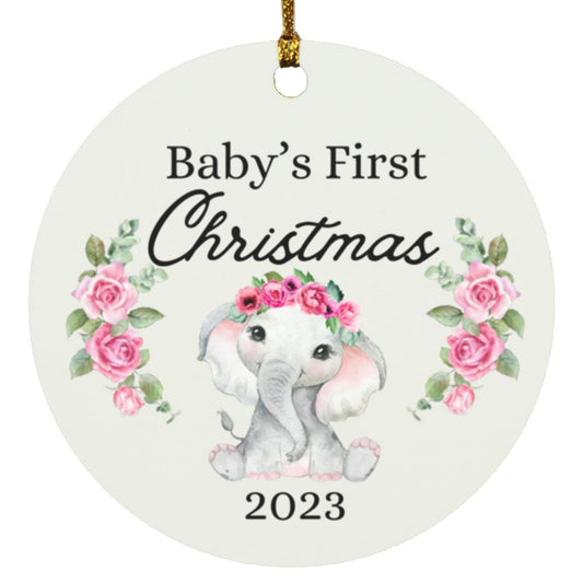 Babys First|Girl Elephant Ornament