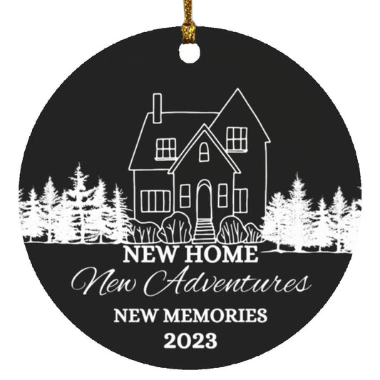 New Home Black Ornament