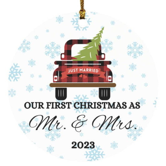 Mr and Mrs| 1st Christmas Truck Ornament