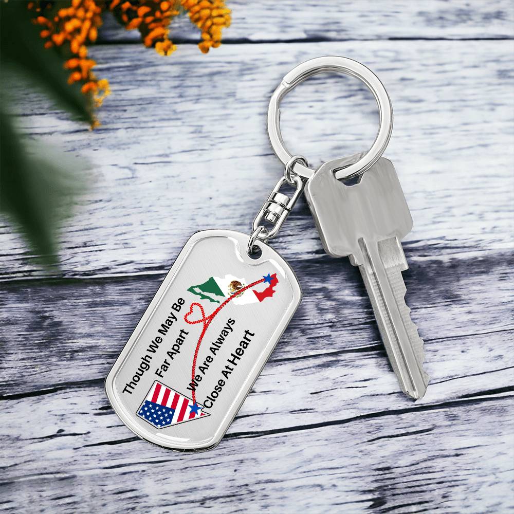 NV USA to Mexico Clear background  Keychain