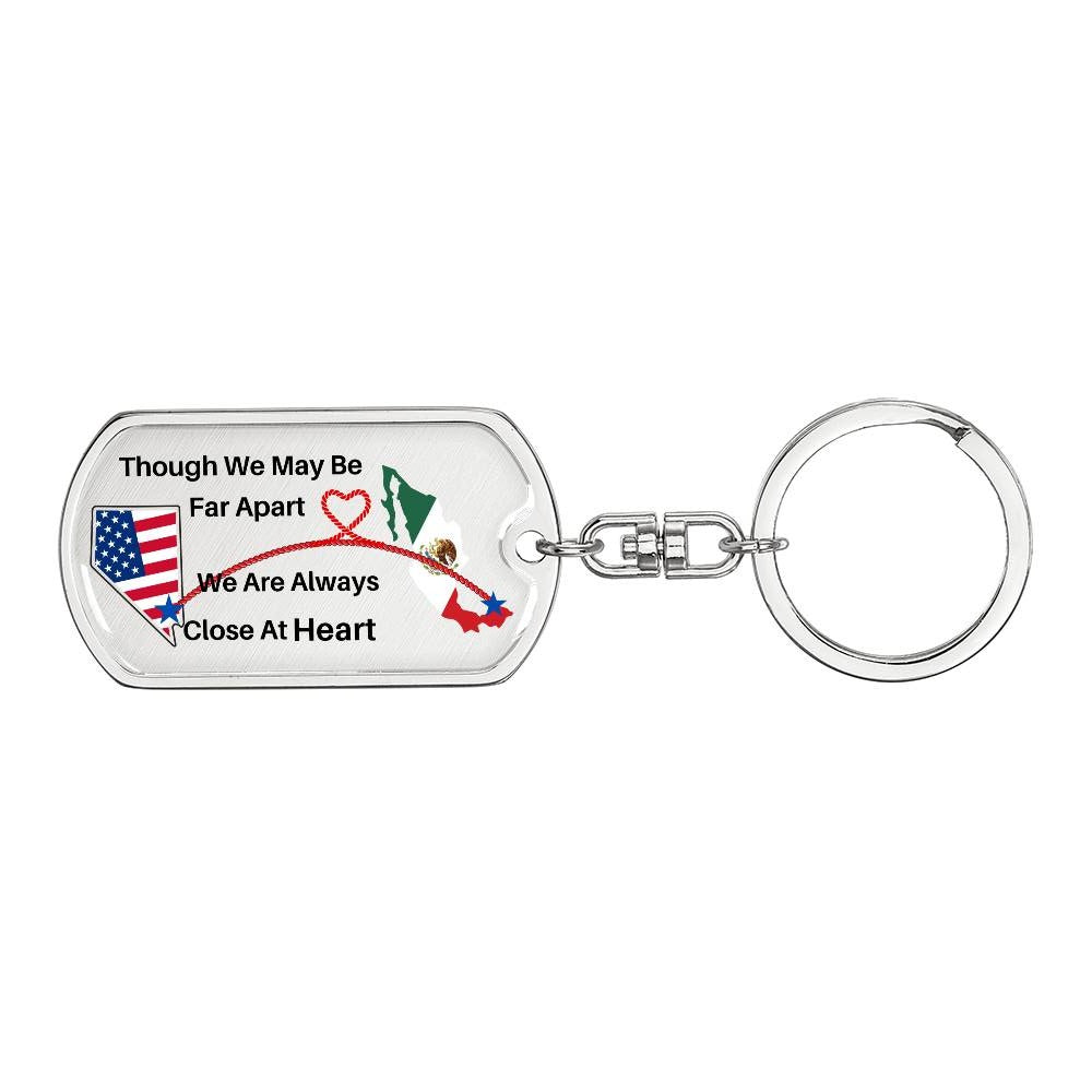 NV USA to Mexico Clear background  Keychain