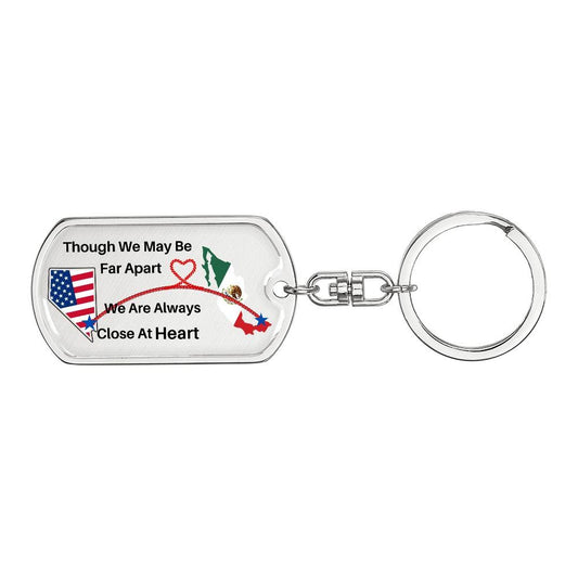 NV USA to Mexico Clear background  Keychain