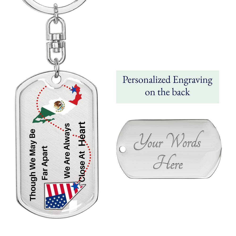 Mexico to Nevada  USA Keychain