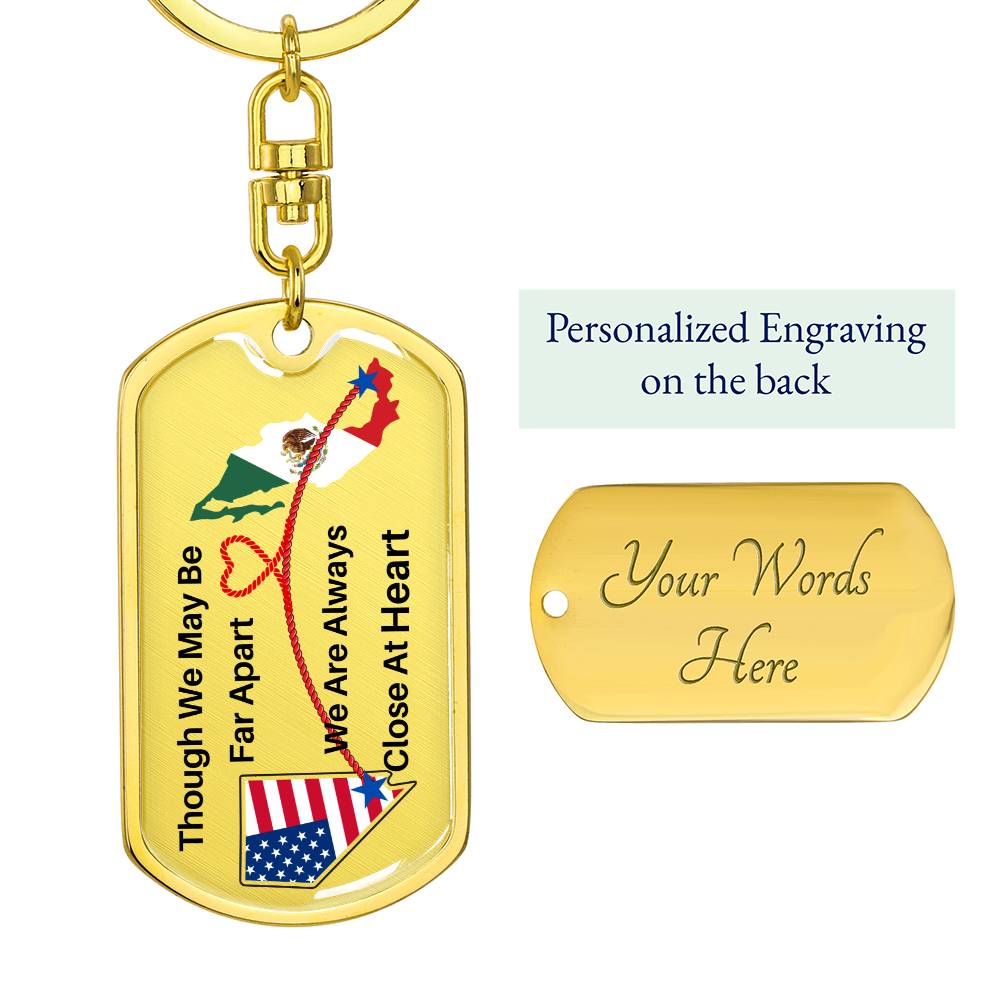 NV USA to Mexico Clear background  Keychain