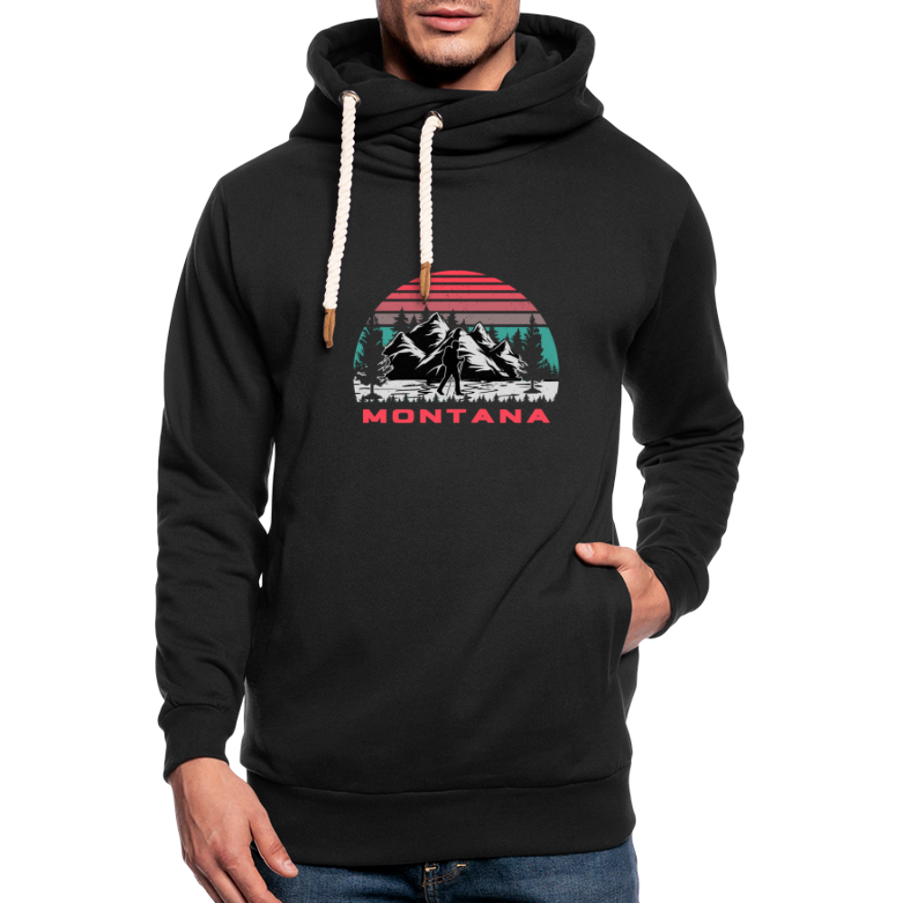 Shawl Collar Hoodie - black