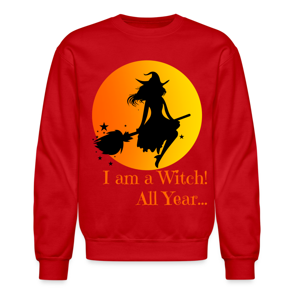 I am a witch....Crewneck Sweatshirt - red