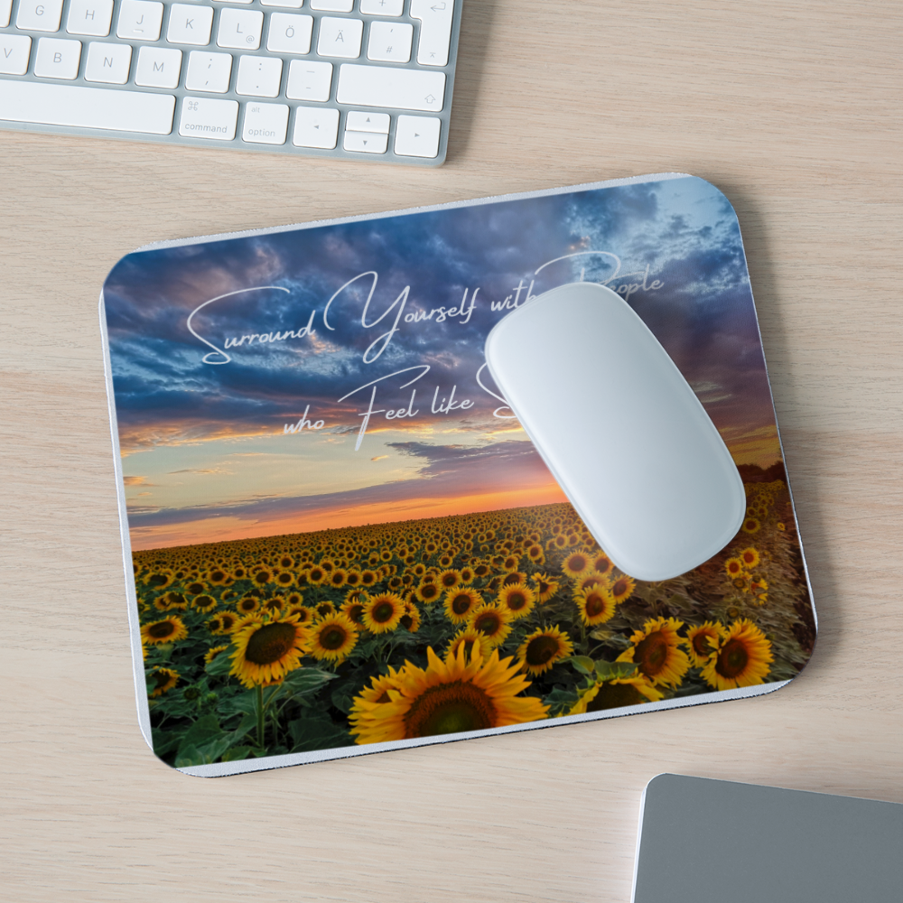 Sunflower Mouse Pad - white