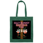 Black Silly Bunny--Canvas Tote Bag--Easter Basket