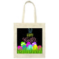 Black Happy Easter--Canvas Tote Bag--Easter Basket