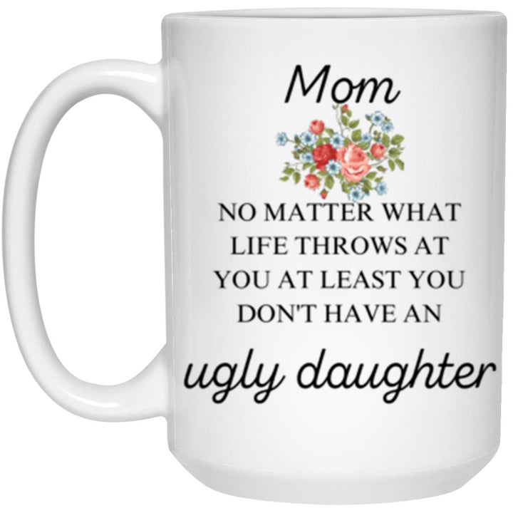 Mom Flower 15 oz. White Mug