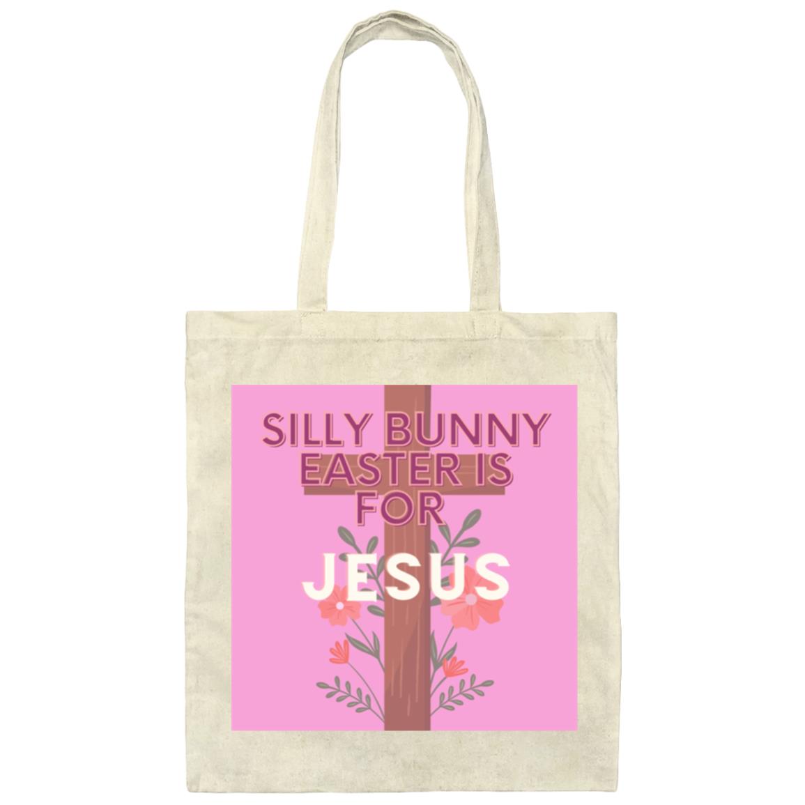 Pink Silly Bunny--Canvas Tote Bag--Easter Basket