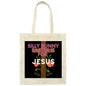 Black Silly Bunny--Canvas Tote Bag--Easter Basket