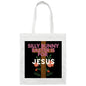 Black Silly Bunny--Canvas Tote Bag--Easter Basket