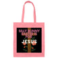 Black Silly Bunny--Canvas Tote Bag--Easter Basket