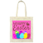 Canvas Tote Bag-Pink Easter Eggs-Easter Basket