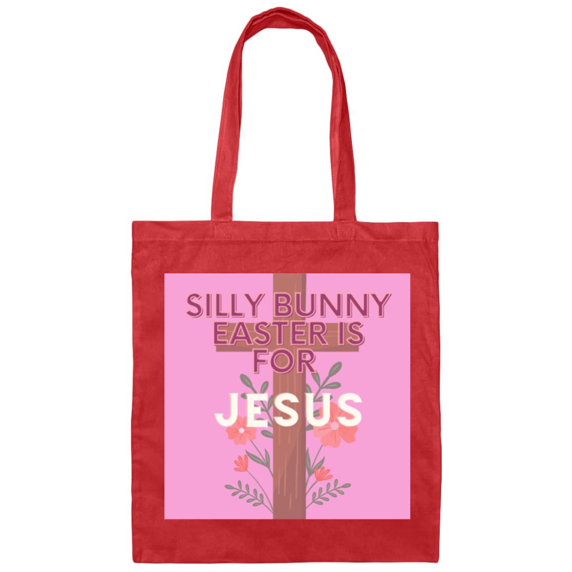 Pink Silly Bunny--Canvas Tote Bag--Easter Basket