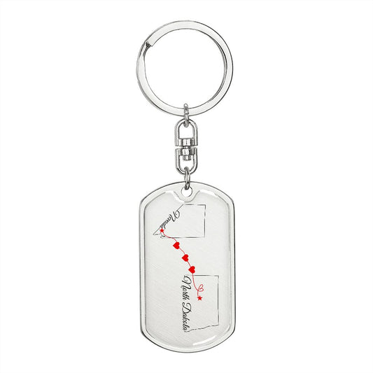 Transparent ND and NV Dog Tag Keychain