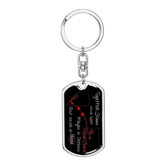 ND NV Black/Red Dog Tag Keychain