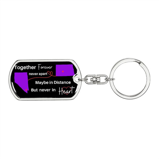 Nevada to ND Together Forever- Dog Tag Keychain