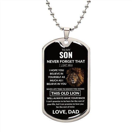 To My Son-Love Dad- Never Forget-This Old Lion