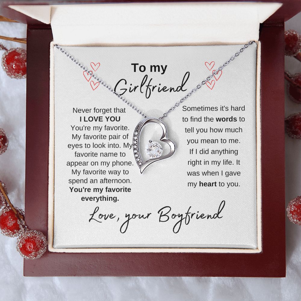 To My Girlfriend--Love Your Boyfriend--White-Forever Love Necklace