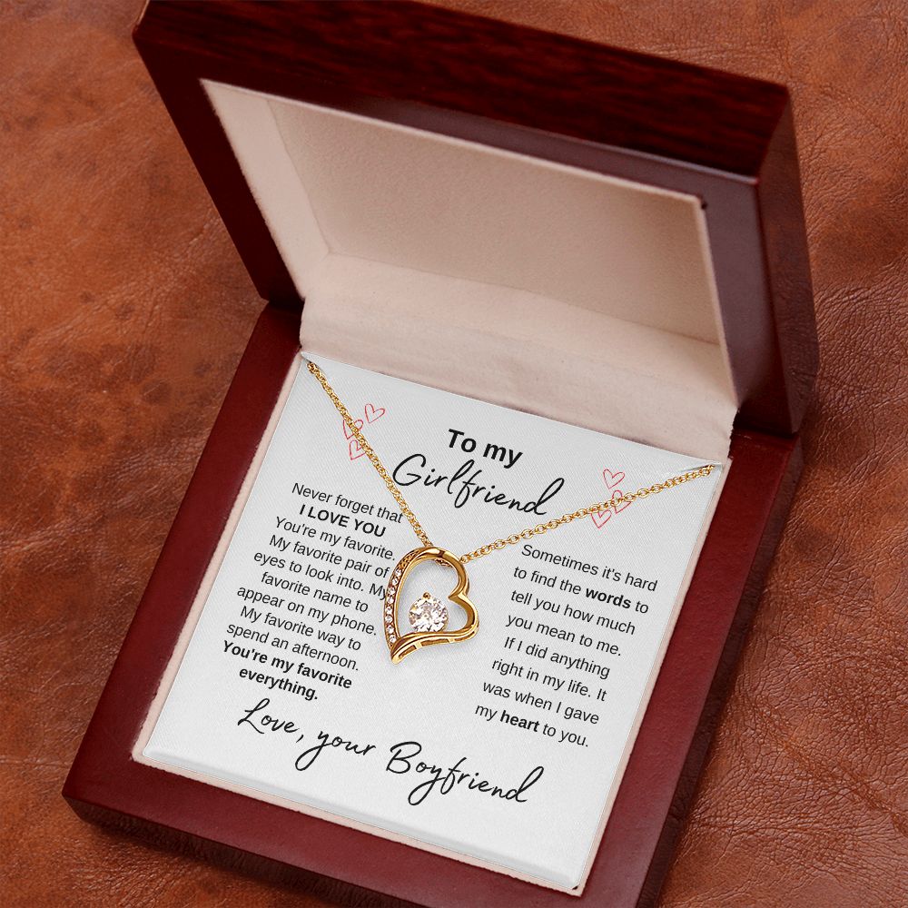 To My Girlfriend--Love Your Boyfriend--White-Forever Love Necklace