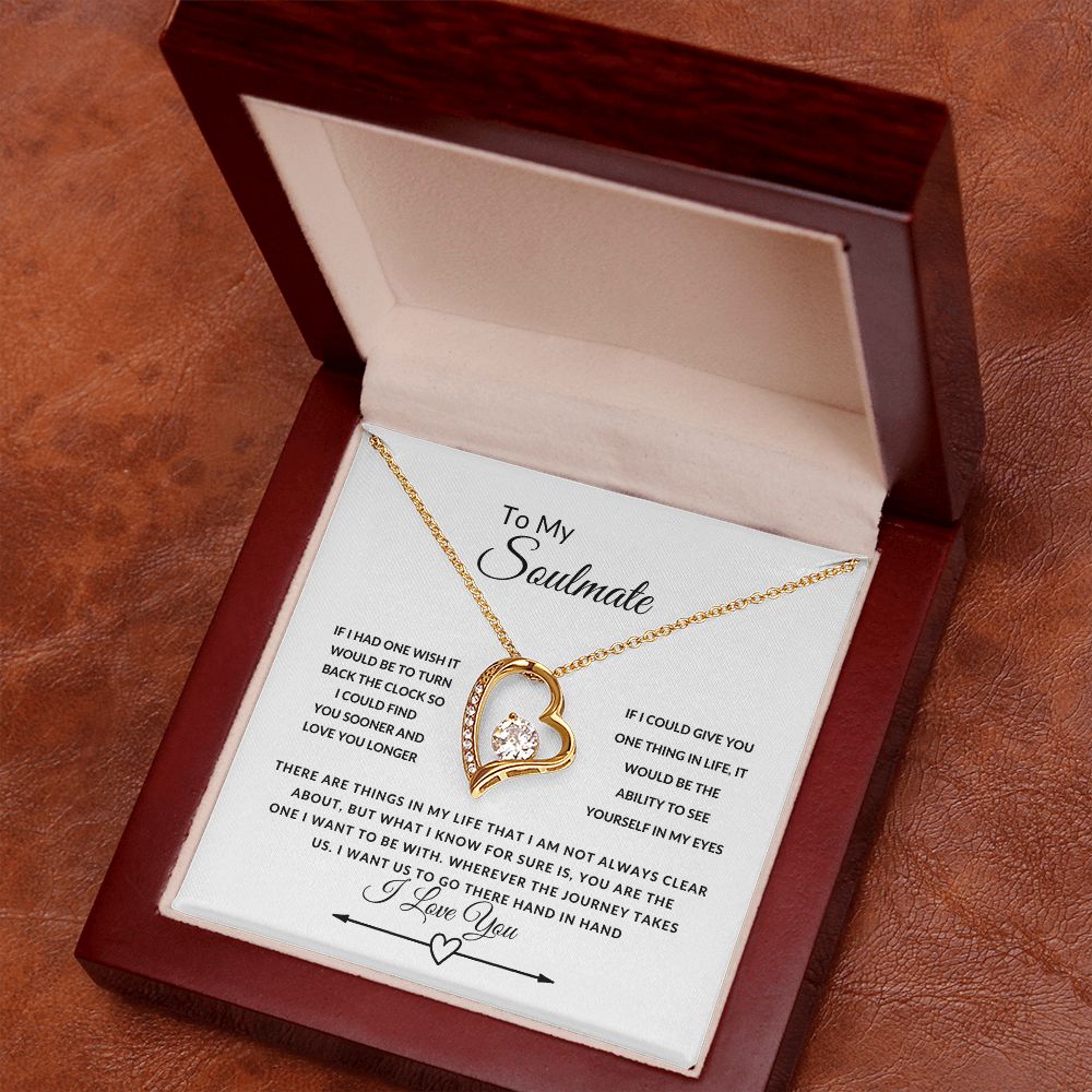 To My Soulmate--I Love You--Heart/Arrow--Forever Love Necklace