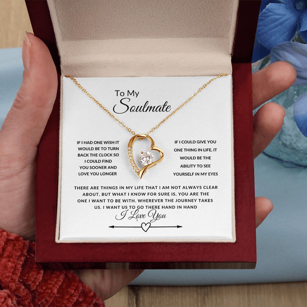 To My Soulmate--I Love You--Heart/Arrow--Forever Love Necklace