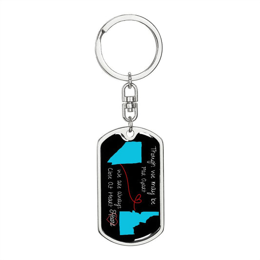NV and ID--Far Apart--Dog Tag Keychain