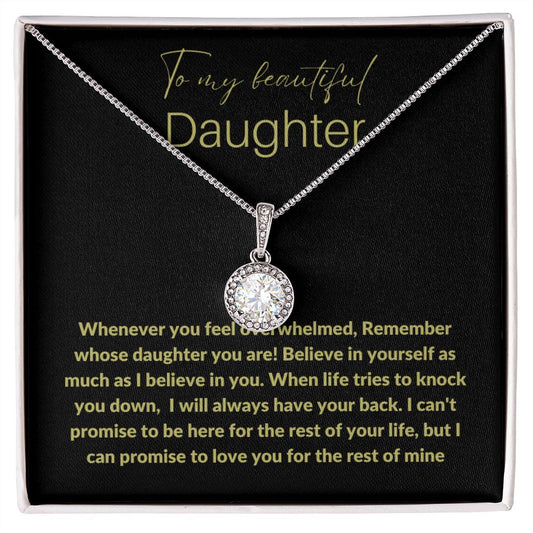 To My Beautiful Daughter--Black/Gold--Eternal Hope Necklace