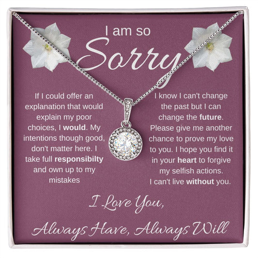 I Am So Sorry--Purple-- Eternal Hope Necklace
