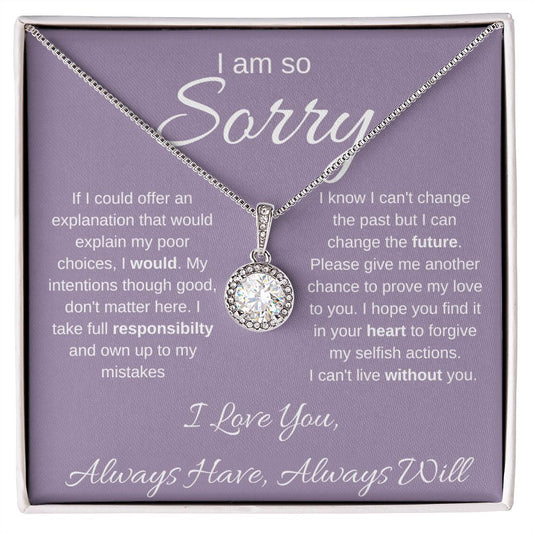 I Am So Sorry-Purple Eternal Love Necklace