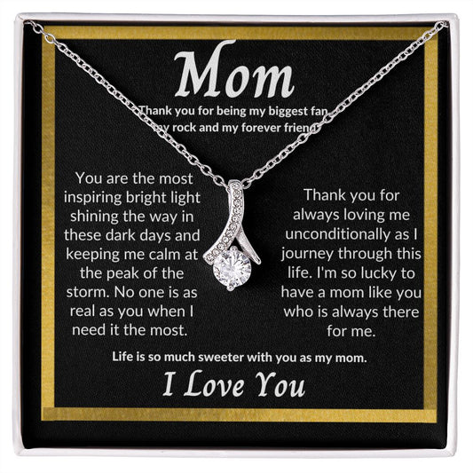 Mom-I Love You--Black Gold/Border--Alluring Beauty Necklace