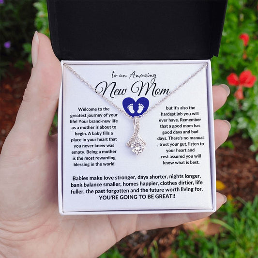 New Mom-Blue Feet-Alluring Beauty Necklace-