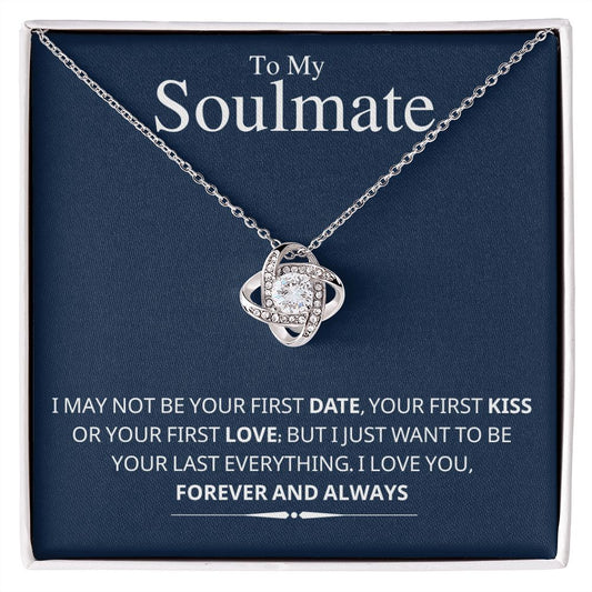 To My Soulmate--Blue Short--Love Knot Necklace