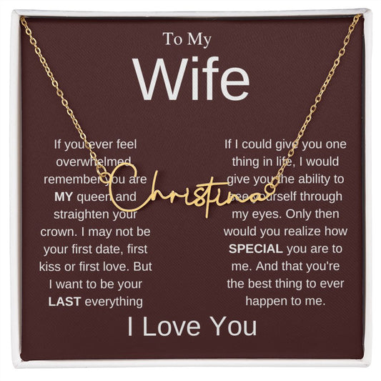 To my Ife- I love You-Signature Name Necklace