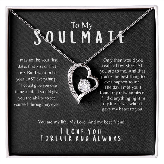 To My Soulmate--Love You Always--Black/Bold--Forever Love Necklace